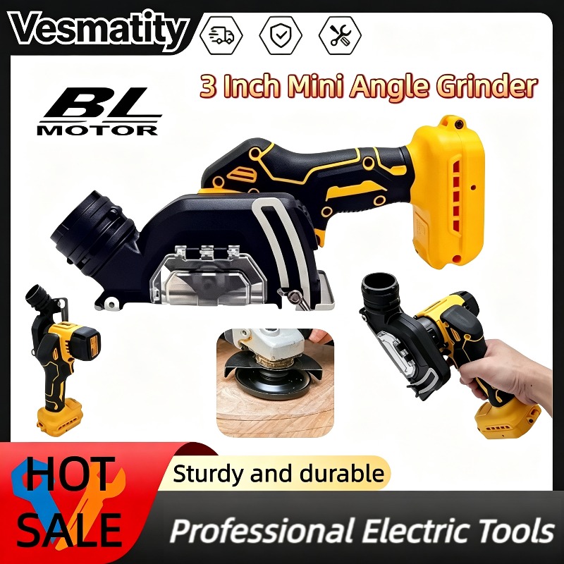 Brushless Angle Grinder Battery Powered - Mini smerigliatrice angolare da 3 pollici,