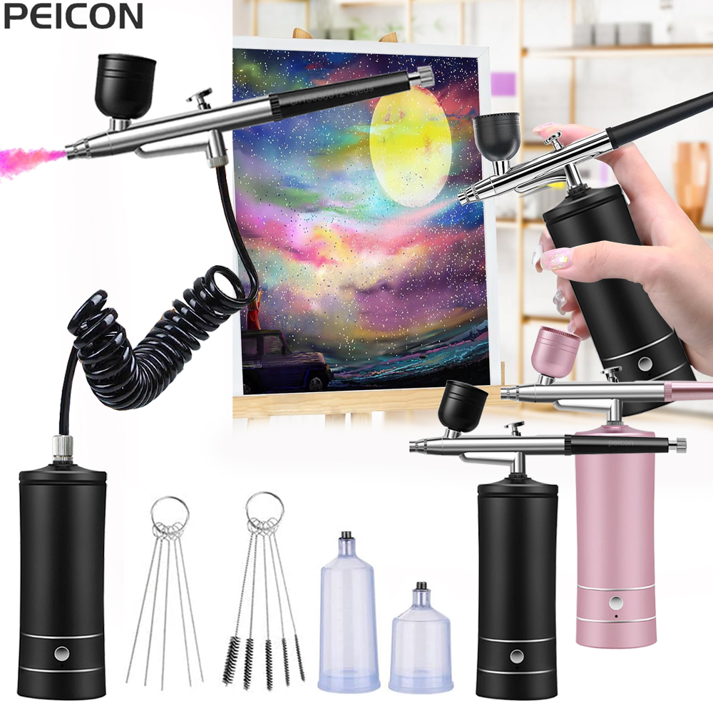 Airbrush Kit With Mini Compressor - Aerografo per pittura con compressore Mini