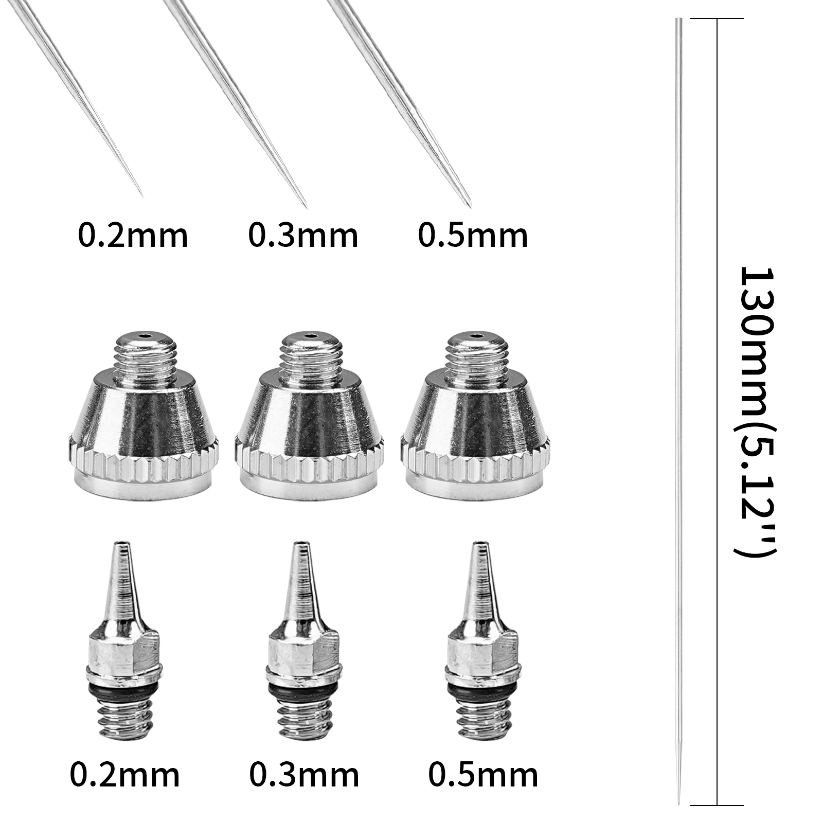 Set da 1/3 pezzi di ugelli per - Airbrush Kit With Mini Compressor recensione e prezzo
