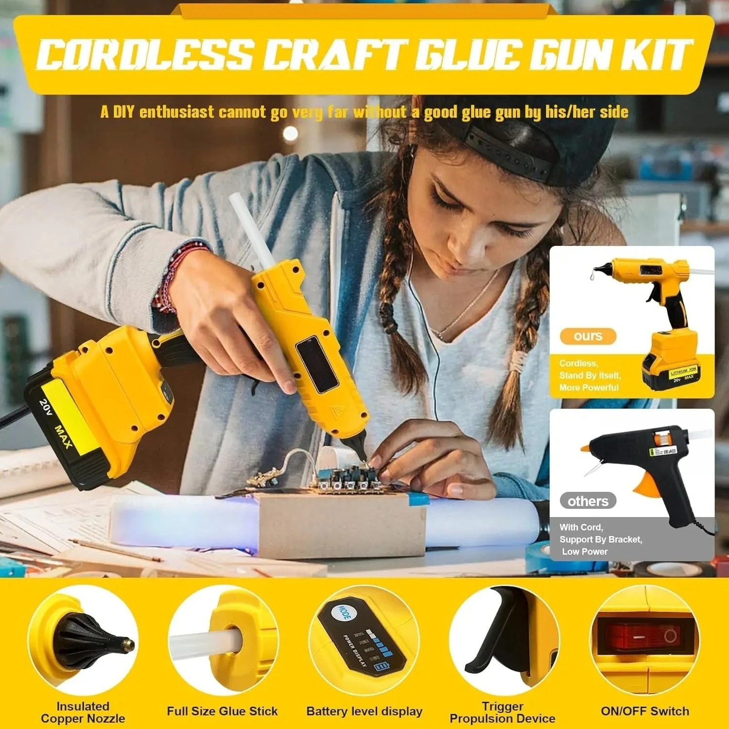 Pistola per colla a caldo VESM - Hot Melt Glue Gun Cordless recensione e prezzo